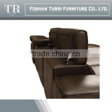 Italian Comfortable Brown Color Corner Leather Sofa photo-3