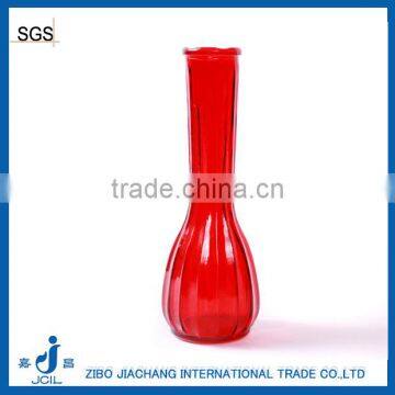 fat buttom red glass vases for wedding decoration