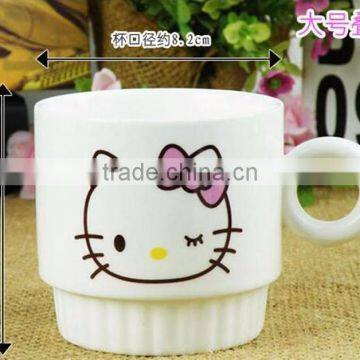 Porcelain 4 Stackable Coffee Mugs With Metallic Rack Set photo-2