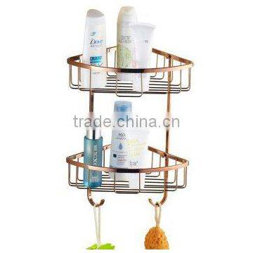 Rose Gold Basket Continental Bathroom Shelves Corner Bathroom Shelves photo-2