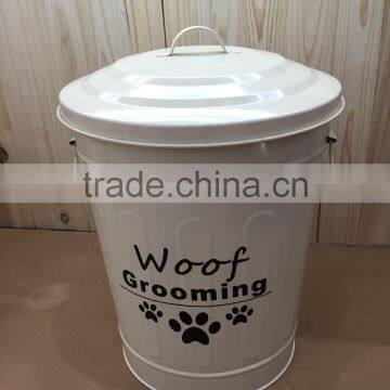 75L Large Vintage Galvanized Metal Trash Can Garbage Bin Waste Bin With Handle photo-5