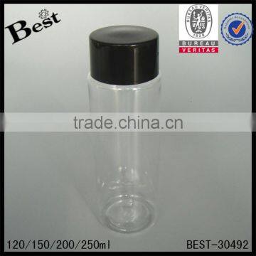 2017 Hot New Producosmetic Packaging Beard Oil Essentialoil Flat Shoulder Cosmetic Toner 250ml Flip Top Cap Clear Plastic Bottle photo-3