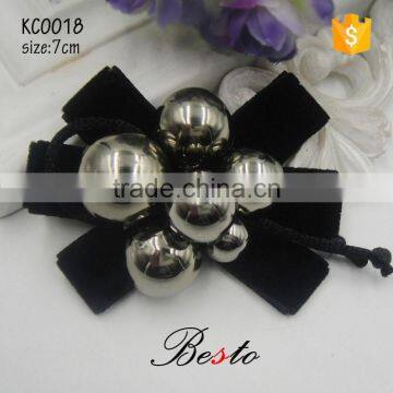 Elegant decorative black bead bow shoe clip for high heel shoes