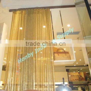 2017 Custon Golden Metallic Mesh Fabric Draper Curtain