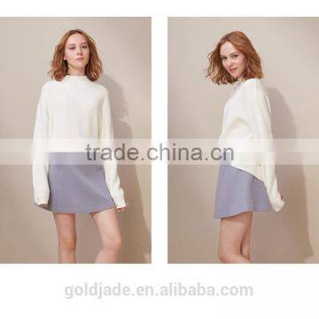 2016 Customized Manufacture Fashionable Wholesale Women's Plain Color High-waist Woolen A-line Ladies Skirt photo-6