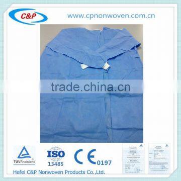 Disposable Sterile Blue SMS Nonwoven Standard Surgical Gown/Reinforced Surgical Gown