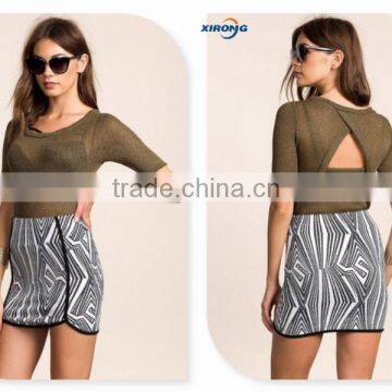 2015 new fashion Hudson Contrast Mini Skirt for ladies 51031#