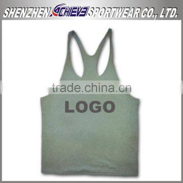 100% Polyester undershirts Digital Printing Beige Tank Top