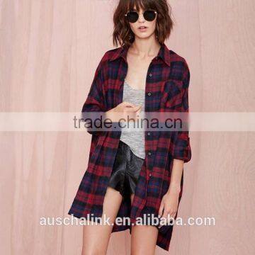 hot sale summer custom western women plaid shirt factory price