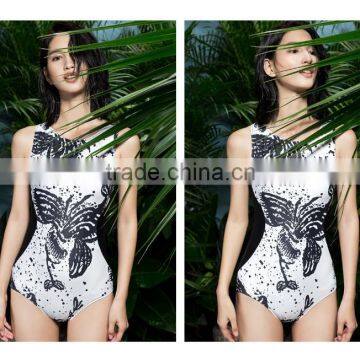 One piece swimwuit women professional butterfly print swimming clothing