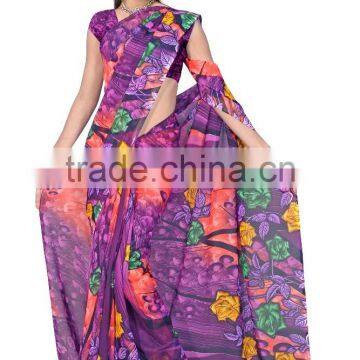 Indian Styles Printed Saree With Blouse photo-2