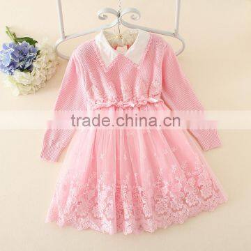 New Design Baby Grils Sweater Lace Dress for Autumn or Winter photo-5