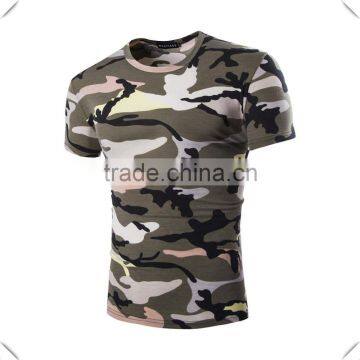 Slim Fitted Unisex Camo T Shirt Full Sublimation Printed T Shirt Colorful Camo Print T-Shirt OEM Sublimated T-Shirt Wholesale