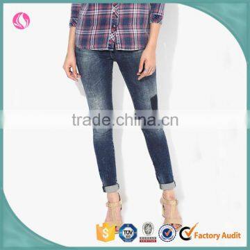 Ladies Latest Jeans Women Denim Fabric Custom Box Jean Trousers