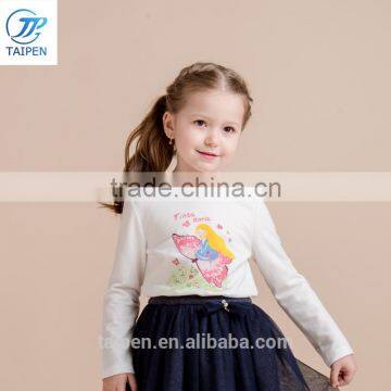 2017 Spring Girls t Shirt With Butterfly Pattern Children Clothing Long Sleeve Pullover Cotton t Shirt photo-2