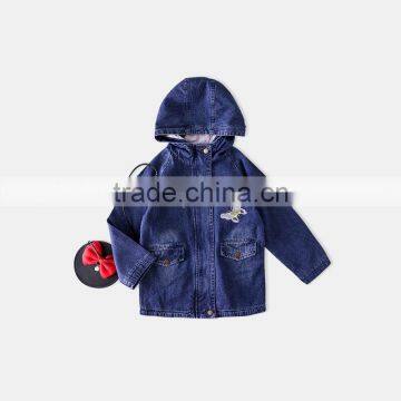 S60605B 2017 New Baby Girls Embroidery Hooded Jeans