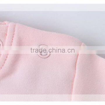 Puff Printing Cute Pink Crew Neck Baby Girls Long Sleeves T-shirt photo-5