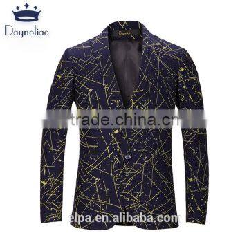 Daynoliao 2016 Latest Design Trendy One Button Slim Fit Casual Party Elbow Patches Blazer for Men photo-5