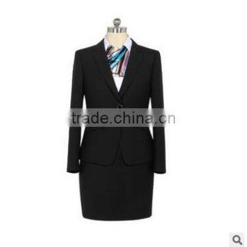 Custom Ladies Black Formal Business Uniform Women Bank Uniform