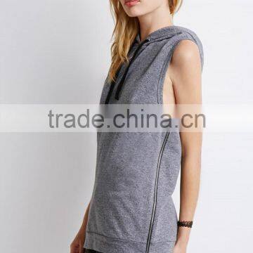 Wholesale Fully Lined Sleeveless Women Hoodie Knit Custom Hoodies 2015 photo-5