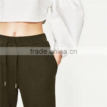 2017 OEM Wholesale 100% Cotton Comfortable Pants Women Sport Jogger Trousers photo-5