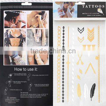 High Quality Body Art Multicolor Mixed Pattern Removable Waterproof Metallic Custom Temporary Tattoos Sticker photo-3
