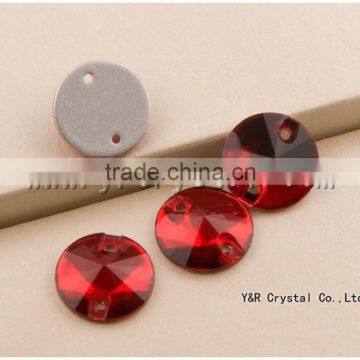 Crystal Sew-on Beads Red Light Siam Sew on Stones photo-2
