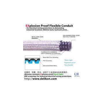 DELIKON HEAVY SERIES OVER BRAIDED FLEXIBLE CONDUIT conduit fittings for bank vault electric and data cable and CCTV cable protection