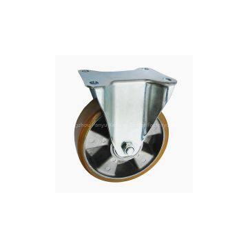 6 inch fixed plastic castors for transportation equipment,160mm Europe Aluminum caster wheel,pu plate caster wheels