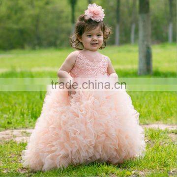 Hot Sale Kids Exquisite Lace Dress Embroidered Tops European Style for Party Wedding 5 Colors In Stock photo-3