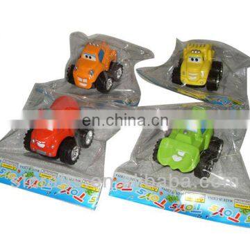 Cartoon plastic pull back car toy for kid