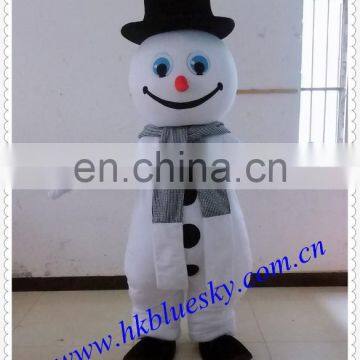 2014 new red nose snowman mascot costume for Christmas party