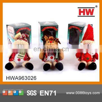 High Quality 8 Inch Sitting Santa/Snowman/Deer With Light Christmas gifts