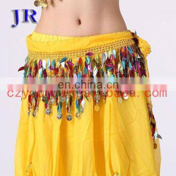 Chiffon sequins tassel belly dance waist hip scarf Y-2016#