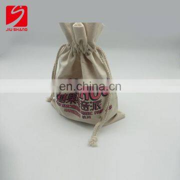 Customized colorful canvas cotton sports drawstring bag custom