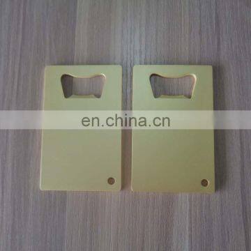 matt gold plated metal credit card bottle opener for wholesale