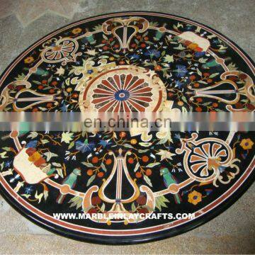 Black Marble Round Coffee Table Tops