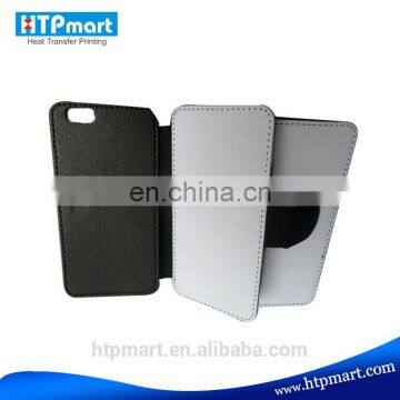 PU Leather Clamshell Wallet Card Slot Sublimation Blank Leather Phone Case for IPhone 7 photo-2