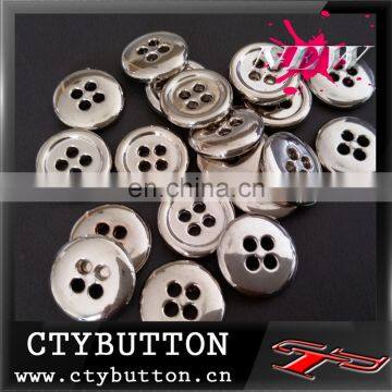 4 hole-high class silver plastic button