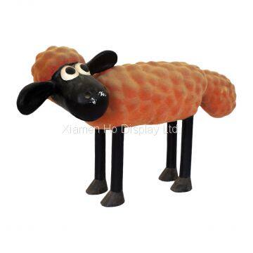 Ho display Life Size Fiberglass Flocking Shaun the Sheep Statue