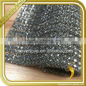 Iron on transfer rhinestone trimming mesh hot melt glue crystal sheet FRM-221