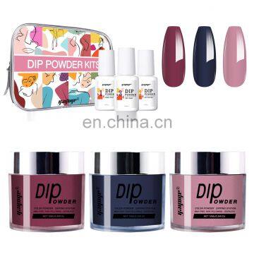 2021 New Idea Black Red Color Dipping Powder Manufactured Nail Dip Powder Set