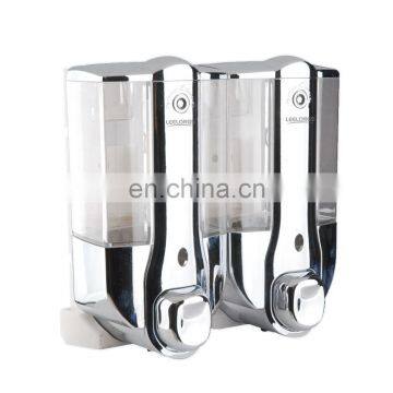 700ml Wall Hung Chrome Hand Washing Double Soap Dispenser for Liquid Hand Sanitizer