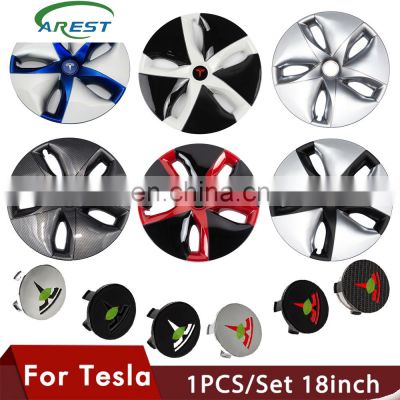 Carest Model3 Car Hub Cover For Tesla Model 3 Wheel Cap 18-Inch Automobile Hubcap Wheel Cover Model3 Accessories For Tesla Three