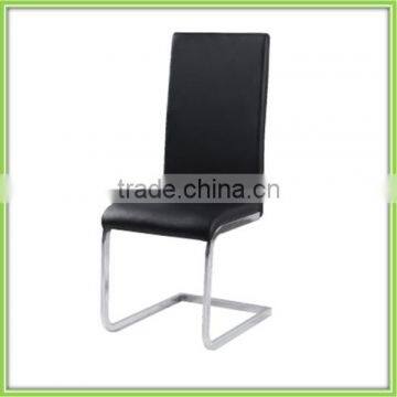 Popular Luxury Black Leather Metal Dining Chair