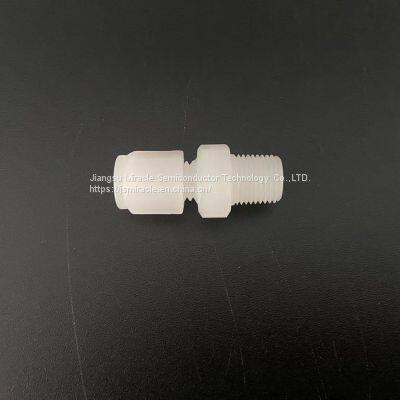 Corrosion Resistant High Temperature Plastic Tube Fittings PVDF Male Connector 1/8