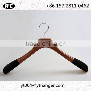 High End Brown Wooden Hanger and Pants Hanger With Anti-slip Velvet photo-2