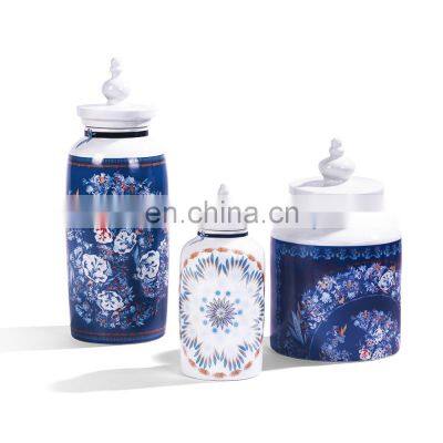 Blue and White Flower Series Chinese Dinner Plate Porcelain Home Decor Vase Jar Dinnerware Set and Tea Set photo-2