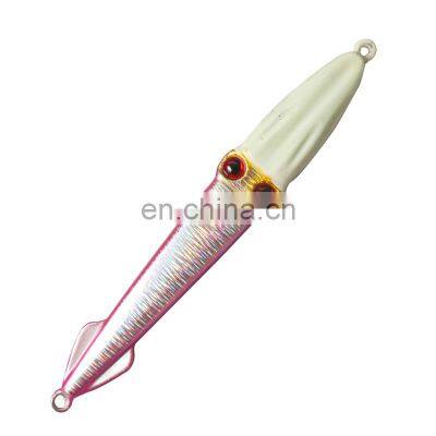 Hot sell 110g/150g Luminous jigging lure metal saltwater squid lure slow jigging fishing lure