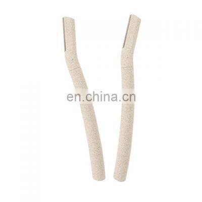 Private Label Eco Friendly Biodegradable Wheat Straw Material Facial Eyebrow Razors Trimmer